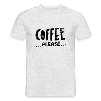 Coffee ...please... - Männer T-Shirt - Grau meliert - Vorne - AI Model Male 178 dark (178cm)