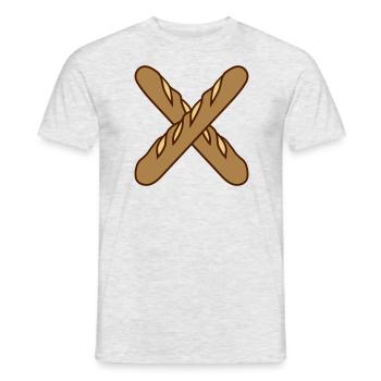 x kreuz baguette brot broetchen franzoesisch frank - Männer T-Shirt - Grau meliert - Vorne - AI Model Male 178 dark (178cm)