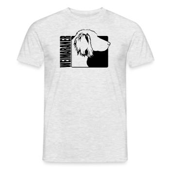 Weimaraner longhaar Profil Chiens Chien Wilsigns - T-shirt homme - gris chiné - Devant - AI Model Male 178 dark (178cm)