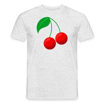 Cherry - Men's T-Shirt - heather grey - Front - AI Model Male 178 dark (178cm)