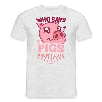 Schwein Mädchen Ferkel - Männer T-Shirt - Grau meliert - Vorne - AI Model Male 178 dark (178cm)
