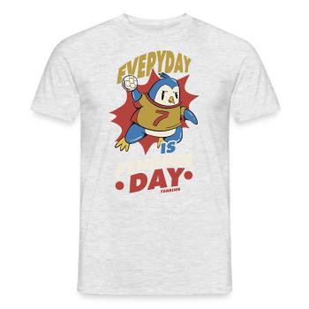 Everyday Is Penguin Day - Men's T-Shirt - heather grey - Front - AI Model Male 178 dark (178cm)