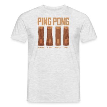 Table Tennis Racket Grip Types Table Tennis - Men's T-Shirt - heather grey - Front - AI Model Male 178 dark (178cm)