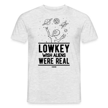Wish Aliens Were Real - Männer T-Shirt - Grau meliert - Vorne - AI Model Male 178 dark (178cm)