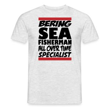 Pêcheur de mer de Béring spécialiste de tous les temps - T-shirt homme - gris chiné - Devant - AI Model Male 178 dark (178cm)