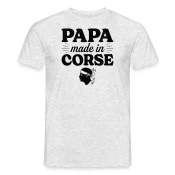 Papa Made In Corse - Homme Papa Corse - T-shirt homme - gris chiné - Devant - AI Model Male 178 dark (178cm)