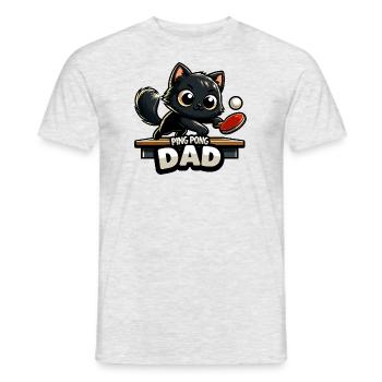 Table Tennis Katze Pingpong Black Cat Dad Outfit - T-shirt homme - gris chiné - Devant - AI Model Male 178 dark (178cm)