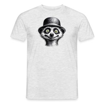 Erdmännchen mit Hut - Männer T-Shirt - Grau meliert - Vorne - AI Model Male 178 dark (178cm)