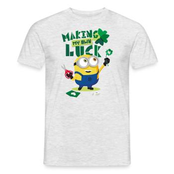 Minions Making My Own Luck - Männer T-Shirt - Grau meliert - Vorne - AI Model Male 178 dark (178cm)