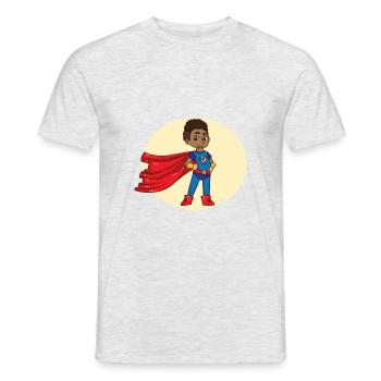 Superheld afro afroamerikanisch - Männer T-Shirt - Grau meliert - Vorne - AI Model Male 178 dark (178cm)