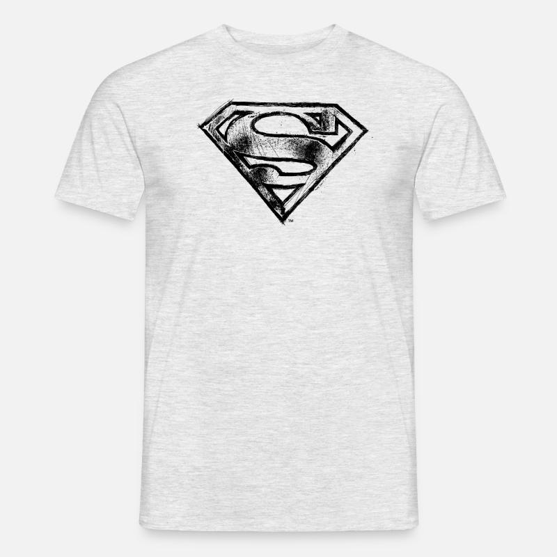 DC Comics Superman Logo Gezeichnet - Männer T-Shirt - Grau meliert