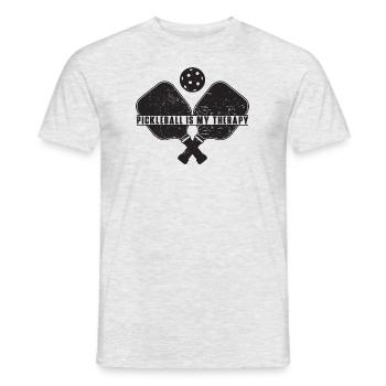Pickleball Is My Therpy Saying for Pickleballer - Men's T-Shirt - heather grey - Front - AI Model Male 178 dark (178cm)