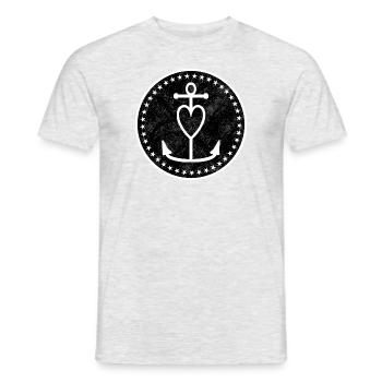 Ancre de la mer Baltique de la mer du Nord de l’Allemagne du Nord - T-shirt homme - gris chiné - Devant - AI Model Male 178 dark (178cm)