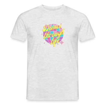 Dance through life pink gelb Tanz durch das Leben - Männer T-Shirt - Grau meliert - Vorne - AI Model Male 178 dark (178cm)