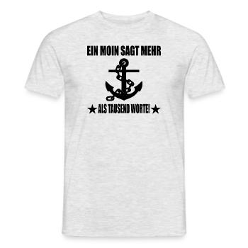 Moin - Männer T-Shirt - Grau meliert - Vorne - AI Model Male 178 dark (178cm)