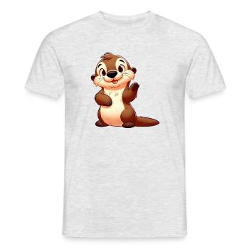 otter 19 - Men's T-Shirt - heather grey - Front - AI Model Male 178 dark (178cm)