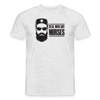 Les vrais hommes sont des infirmières - Infirmière Pfleger - T-shirt homme - gris chiné - Devant - AI Model Male 178 dark (178cm)