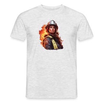 Firefighter / Fire / Fire / Extinguish / Heroine - Men's T-Shirt - heather grey - Front - AI Model Male 178 dark (178cm)