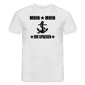 Moin - Männer T-Shirt - Grau meliert - Vorne - AI Model Male 178 dark (178cm)
