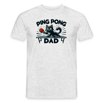 Table Tennis Katze Pingpong Black Cat Dad Outfit - T-shirt homme - gris chiné - Devant - AI Model Male 178 dark (178cm)