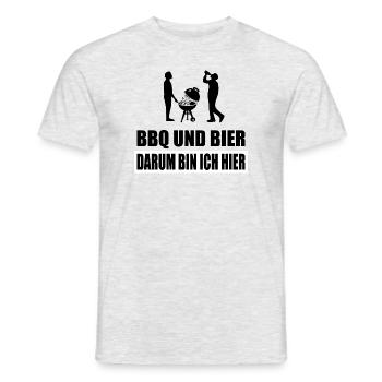 BBQ - Männer T-Shirt - Grau meliert - Vorne - AI Model Male 178 dark (178cm)