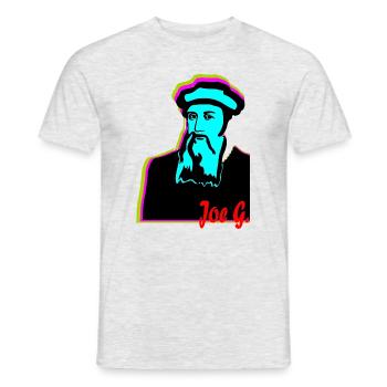 Joe G. alias Johannes Gutenberg - T-shirt homme - gris chiné - Devant - AI Model Male 178 dark (178cm)