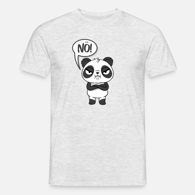 Lustiger Panda im Comic Style - Einfach mal NÖ - Männer T-Shirt - Grau meliert