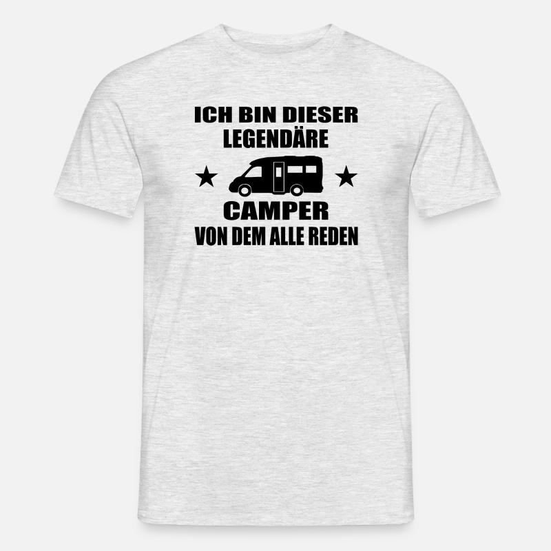 Camping - Männer T-Shirt - Grau meliert