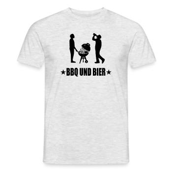 BBQ - Männer T-Shirt - Grau meliert - Vorne - AI Model Male 178 dark (178cm)