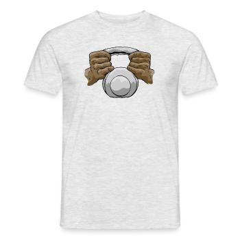 Bodybuilder Leg Day Kettlebells Entraînement en force - T-shirt homme - gris chiné - Devant - AI Model Male 178 dark (178cm)