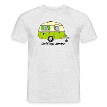 Vintage-Wohnwagen Lieblingsmensch - Männer T-Shirt - Grau meliert - Vorne - AI Model Male 178 dark (178cm)