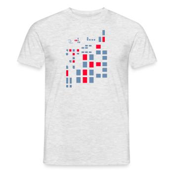 Pixel Pixel World Abstract City Map Crypto Style - Men's T-Shirt - heather grey - Front - AI Model Male 178 dark (178cm)