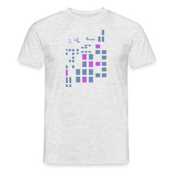 Pixel Pixelworld Pink Abstract City Style Logo - Men's T-Shirt - heather grey - Front - AI Model Male 178 dark (178cm)