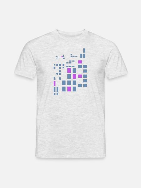 Pixel Pixelworld Pink Abstrakt City Style Logo - Männer T-Shirt - Grau meliert