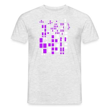 Pixel Pixelworld Abstract City Kypto Style pink - Men's T-Shirt - heather grey - Front - AI Model Male 178 dark (178cm)