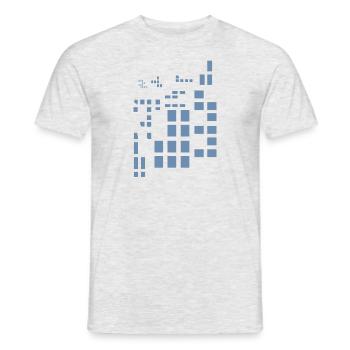 Pixel Pixelworld Abstract City Kypto Style Pattern - Men's T-Shirt - heather grey - Front - AI Model Male 178 dark (178cm)