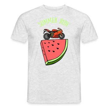 pastèque summer ride motard - T-shirt homme - gris chiné - Devant - AI Model Male 178 dark (178cm)