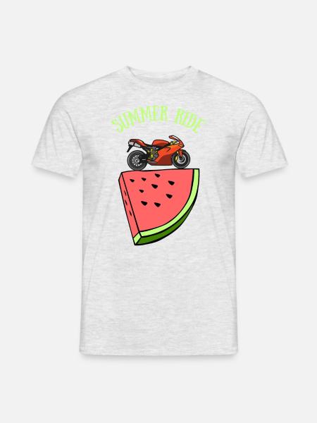 pastèque summer ride motard - T-shirt homme - gris chiné