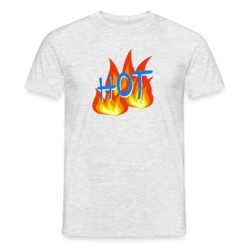 Flames Hot - Men's T-Shirt - heather grey - Front - AI Model Male 178 dark (178cm)