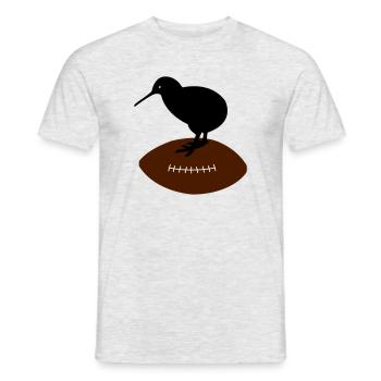 Kiwi Rugby - T-shirt homme - gris chiné - Devant - AI Model Male 178 dark (178cm)