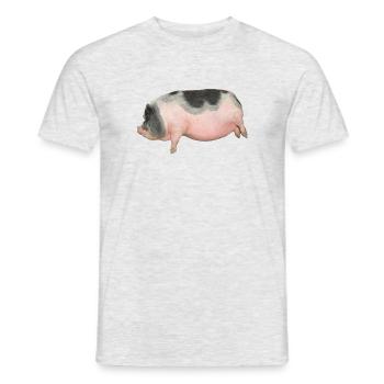pig - Men's T-Shirt - heather grey - Front - AI Model Male 178 dark (178cm)