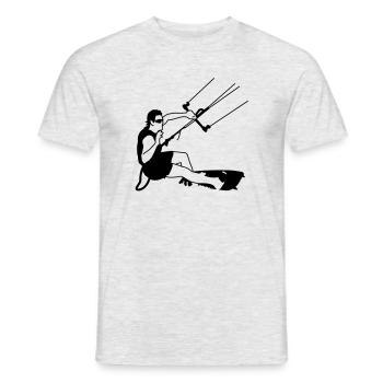 Kitesurfing - Männer T-Shirt - Grau meliert - Vorne - AI Model Male 178 dark (178cm)