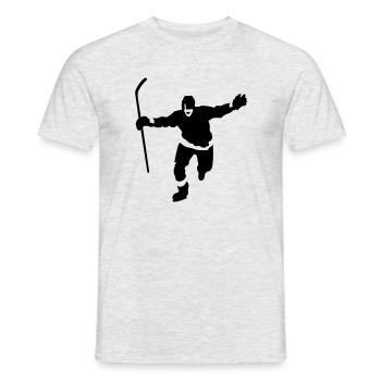 eishockey_2 - Men's T-Shirt - heather grey - Front - AI Model Male 178 dark (178cm)