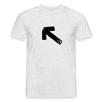 Flèche en haut à gauche - bande - T-shirt homme - gris chiné - Devant - AI Model Male 178 dark (178cm)