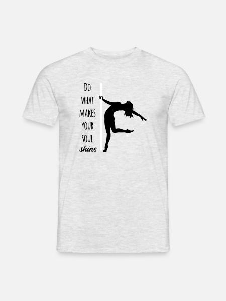 Soul Shine Poledance Silhouette mit Zitat - Männer T-Shirt - Grau meliert