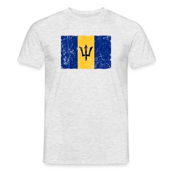Barbados Flagge Vintage-Effekt - Männer T-Shirt - Grau meliert - Vorne - AI Model Male 178 dark (178cm)