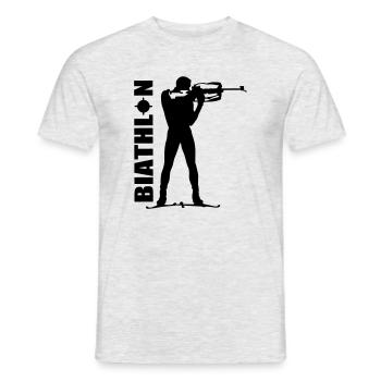 Biathlon - Men's T-Shirt - heather grey - Front - AI Model Male 178 dark (178cm)