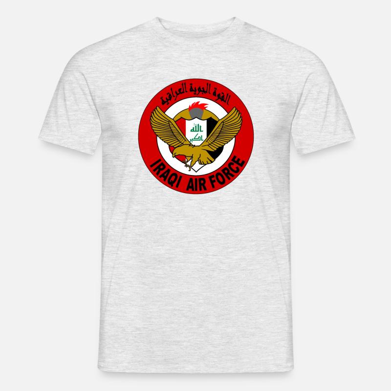 Irak Luftwaffe Irakische Luftwaffe Fliegerabzeichen - Männer T-Shirt - Grau meliert