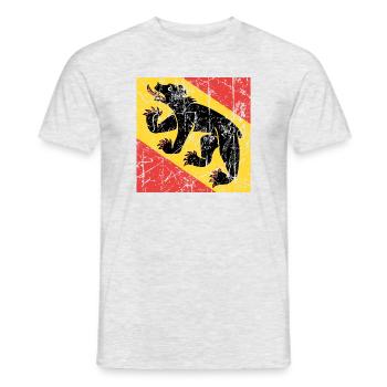 drapeau Berne Fahne Flagge drapeau bandera - T-shirt homme - gris chiné - Devant - AI Model Male 178 dark (178cm)