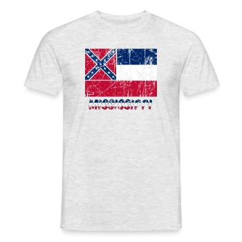 drapeau mississippi drapeau USA America Amerika - T-shirt homme - gris chiné - Devant - AI Model Male 178 dark (178cm)